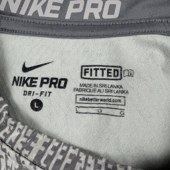 Nike Pro Dri-Fit Fitted Compression Digital Camo Long Sleeve Athletic Shirt L - Picture 10 of 16